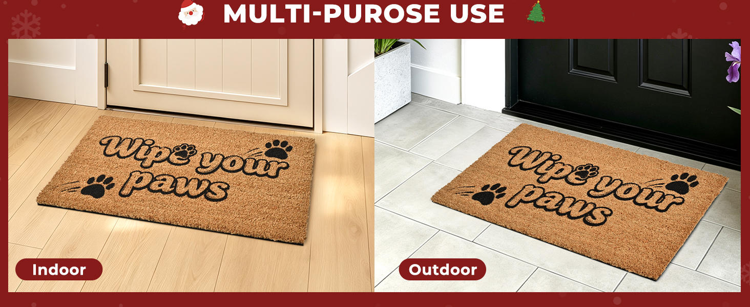 funny muddy coir welcome door mat natural fiber eco-friendly outdoor indoor outside doormat
