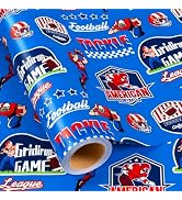 Yarcony Football Wrapping Paper, Vintage Football Gridiron Game Gift Wrapping Paper for Birthday,...