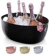 Gusto Nostro Large Beverage Tub for Parties - Metal Tub for Wine Bottles,Champagne,Beers - High C...