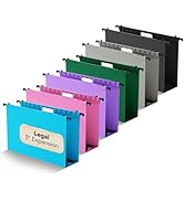 NORDUN Plastic Hanging File Folders Legal Size,Heavy Duty 3" Expanding Filing Cabniet Folder with...