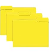 File Folder, RAZCC 150 Pack 1/3 Cut Tab File Folders Letter Size, Yellow, Folders with Tab in Lef...