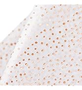WRAPAHOLIC Gift Wrapping Tissue Paper - 25 Sheets Metallic Rose Gold Dots Tissue Gift Wrap Paper ...