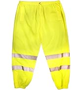 Cordova P1014XL/5XL Cor-Brite Class E, Lime Mesh Pants, 2-Inch Silver Reflective Tape, Elastic Wa...
