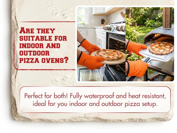 KITCHEN PERFECTION Silicone Pizza Oven Gloves -Extreme Heat Resistant Gloves