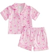 Kuriozud Toddler Baby Girl Pajamas Set Summer Floral Short Sleeve Button Down Shirt Top and Short...
