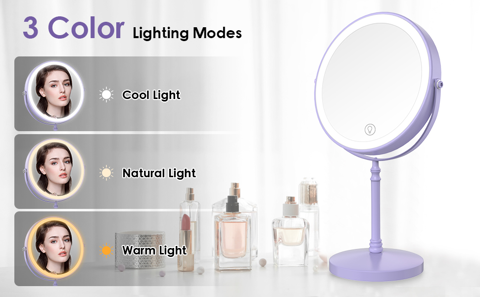 Lighted Makeup Mirror with Magnification