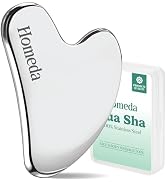 Homeda Stainless Steel Gua Sha Facial Tools, Lymphatic Drainage Massager, Metal Guasha for face |...