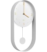 Driini Modern Pendulum Wall Clock - Decorative and Unique Metal Frame, with 8 Inch Face - Contemp...