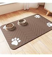 Pet Feeding Mat-Absorbent Pet Placemat for Food and Water Bowl, with Waterproof Rubber Backing, Q...