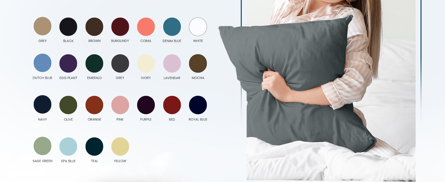 Pillowcase 4 Pack Grey, black pillowcase navy pillow cases white pillowcases grey pillowcase