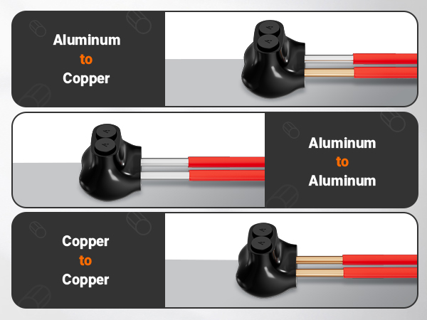 Insulated Multi Tap Connector 2 Port 4-14 AWG Aluminum to Copper Wire Connectors