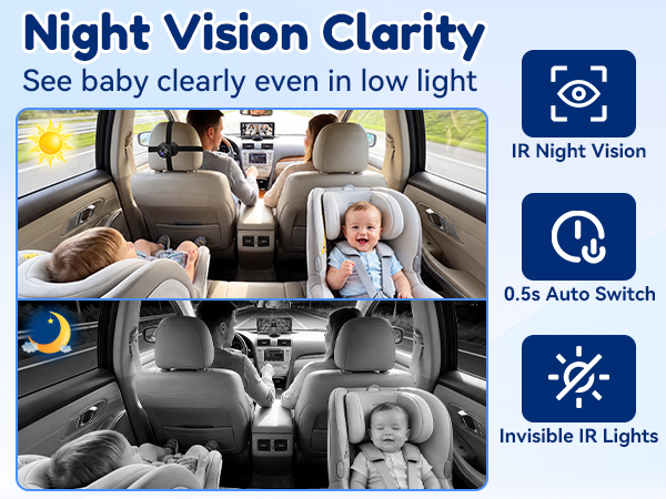 double baby car camera
