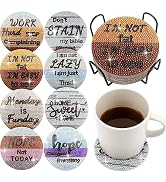 Eisdroma 8 Pcs Diamond Painting Coasters, Diamond Art Coasters Kits with Holder, DIY Diamond Dotz...
