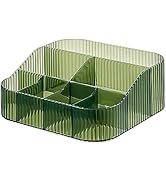 DASITON Large Capacity Makeup Brush Holder,8 Slot Makeup Brush Cup,Vintage striped Make Up Brush ...