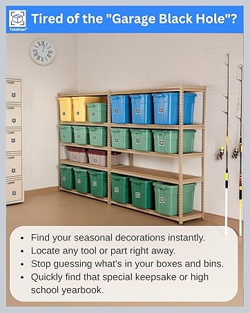 ToteScan QR labels smart QR inventory system box organization storage moving organizing tote