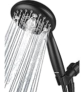 DAKINGS 6 Spray Modes High Pressure Handheld Shower Base Upgraded 5 Inches Shower Head with Handh...