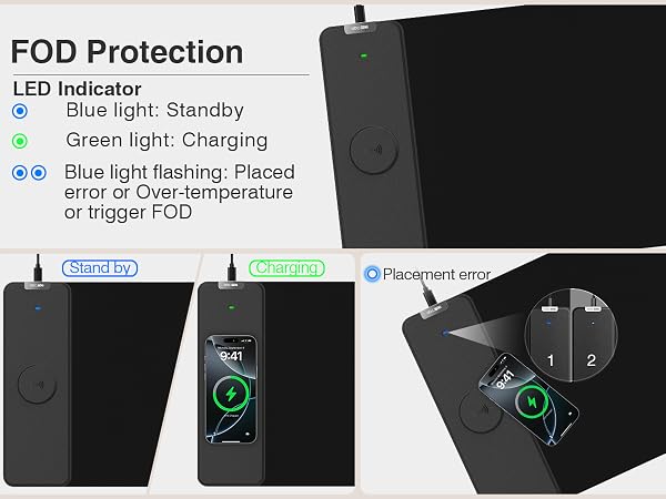 magnetic wireless charging mouse pad