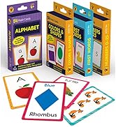 Carson Dellosa 216 Toddler Flash Cards, 4 Pack of Sight Words, Alphabet, Numbers, Colors and Shap...