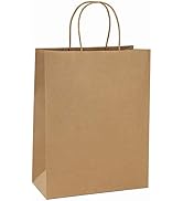 BagDream 10x5x13 25Pcs Brown Kraft Paper Bags with Handles Shopping Bags, Merchandise, Retail Bag...