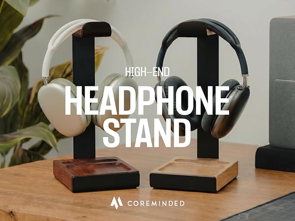 wood headphone stand
