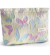 ZLFSRQ Butterfly Makeup Bag for Women Cute Cosmetic Bag Large Colorful Travel Toiletry Bags Embro...