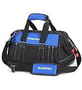 WORKPRO 16-inch Wide Mouth Tool Bag with Water Proof Molded Base