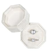 Vicoter Velvet Ring Box, Ring Box 2 Slots Ring Gift Box Double Slots Octagon Ring Display Holder ...
