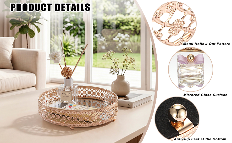 mirror tray glass makeup tray jewelry tray trinket tray perfume tray