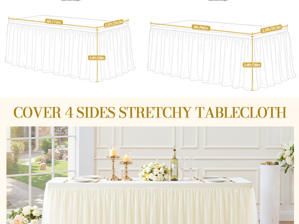 ivory table covers for 6 foot tables