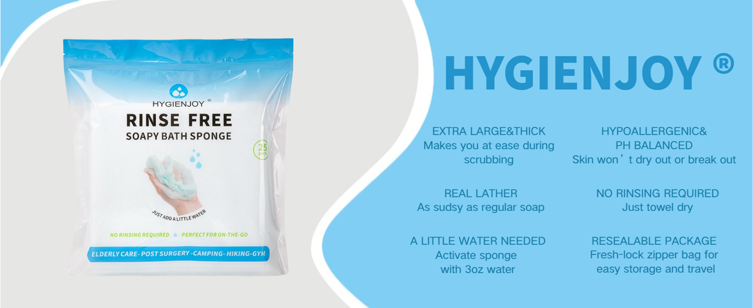 Hygienjoy No Rinse Bath Sponges