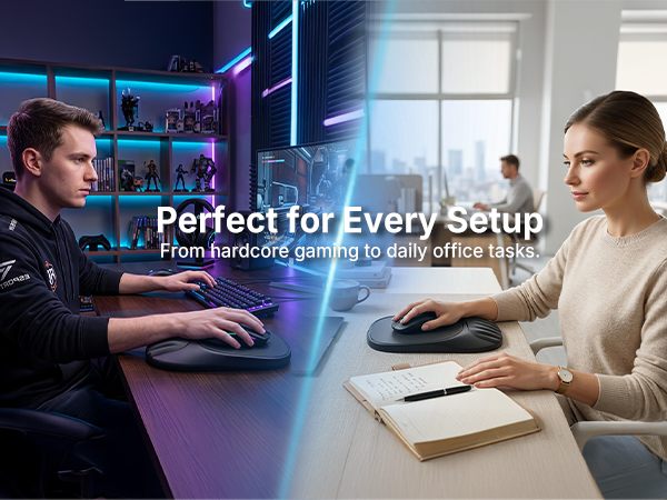 black gaming mouse pad daily work ergonomic desk accessories setup