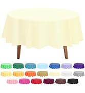 JHDZDHY 10 Pack Premium Disposable Plastic Tablecloth 84" Round Table Cover for Birthdays Wedding...