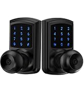Keyless Entry Door Lock with Code, Keypad Door Lock with Handle, Touchscreen Door Knob with Keypa...