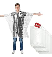 NVioAsport Ponchos Family Pack, (8 Pack) Rain Poncho for Adults and Kids Disposable or Reusable E...