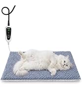 ZOMISIA Cat Heating Pad, Heated Cat Bed Indoor, 11 Temp & 25 Timer Settings | 11 Safety Adjustabl...