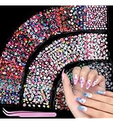 Teenitor 50 Sheets Flower Nail Stickers for Nail Art, Floral Nail Decals Nail Art Stickers for Ki...