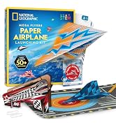 National Geographic Paper Airplane Book Kit for Kids Ages 6-12 | Launcher, 50 Sheets for Paper Pl...