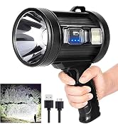 MIXILIN Rechargeable Spotlight, 2,000,000 Lumens Handheld Hunting Flashlight Led Spot Light with ...