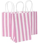 Ronvir 50Pcs Small Paper Gift Bags Bulk, 5.25" x 3.75" x 8" Kraft Paper Bag for Party Favors,Vale...
