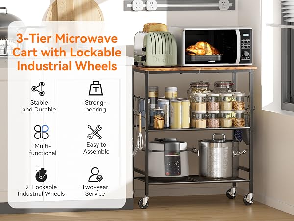 microwave cart with wheels