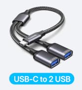KiWiBiRD USB C Splitter 2 Port, USB Type C Male to Dual USB Female Adapter Data Power Charging Ex...