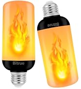 Bitrue 2nd-Gen LED Flame Light Bulbs, 3 Modes Flickering Fire Bulbs with Gravity Sensor, E26 Base...
