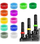 12Pack Walkie Talkie Antenna Identification Rings Universal High-Elastic Silicone Color-Coded Ban...
