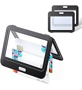 Uniclife ID Badge Holder with Double-Sided Windows Horizontal Hard Plastic Case Black Card Protec...