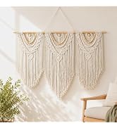 Large Macrame Wall Hanging, Cotton Hand-Woven Tapestry Boho Wall Art, Above Bed Large Wall Decor,...