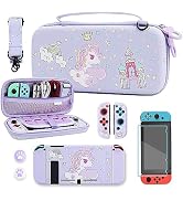 RHOTALL Cute for Carrying Case Set for Nintendo Switch, Purple Storage Case for Switch and Access...