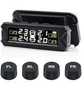 TPMS Tire Pressure Monitoring System Solar Wireless TPMS Sensor Kit Angle Adjustable Solar Powere...