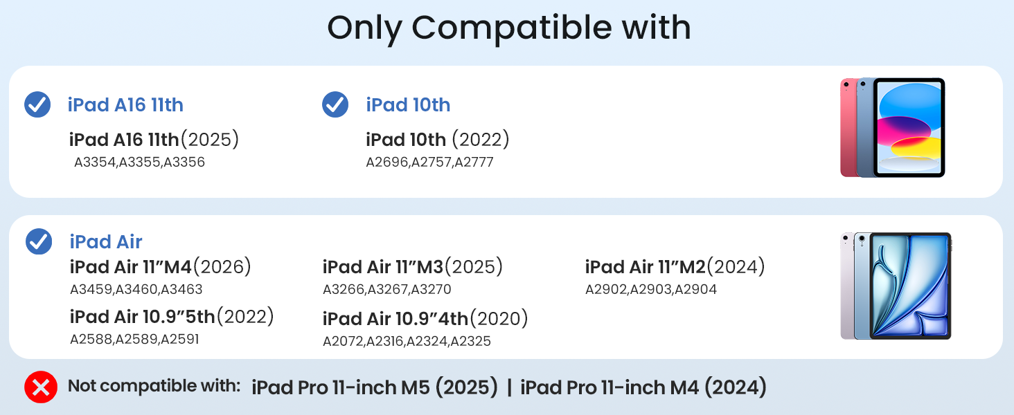 typecase Keyboard Case for iPad A16 11th / 10th Gen & iPad Air 11-inch(M4/M3/M2, 2026/2025/2024)