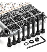 mankk 1015PCS M3 Screws Kit, M3×6/8/10/12/16/20/25/30mm Hex Socket Head Cap Screws,12.9 Grade All...