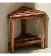 IBosins Corner Shower Stool with Storage Shelf Shower Foot Rest for Shaving Legs Small Bench for ...